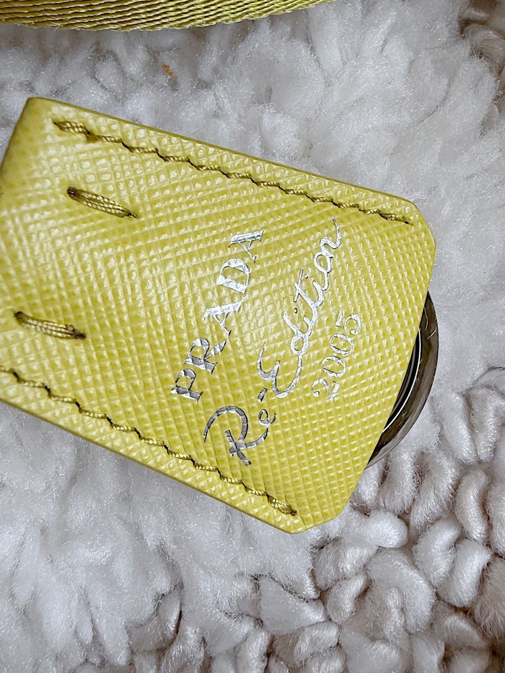 PRADA Re-Edition 2005 yellow Re-Nylon tessuto multi pochette crossbody bag - Picture 4 of 16